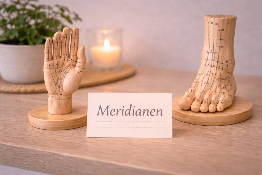 Acupunctuur Modellen op een houten tafelblad