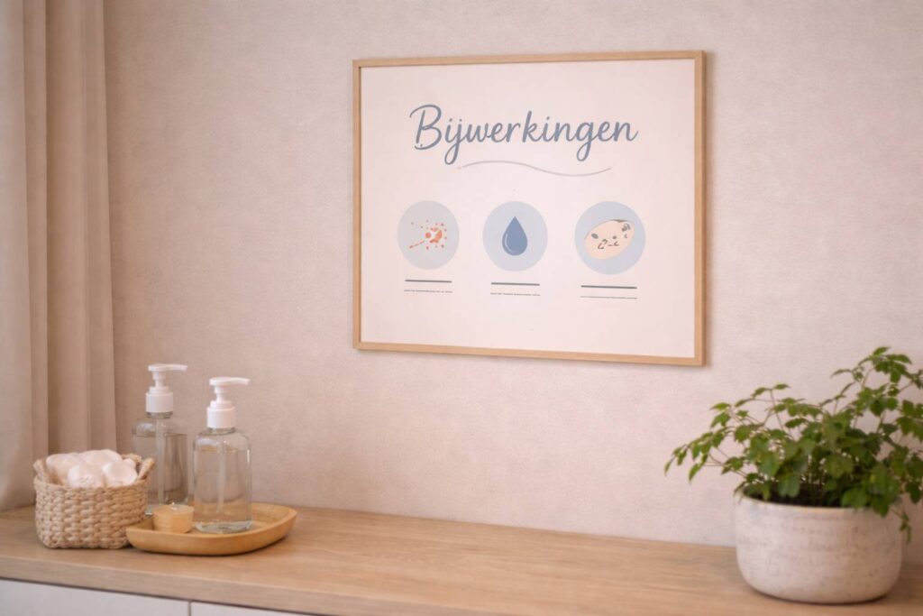 Informatie Poster van de acupunctuurkliniek, bijwerkingen